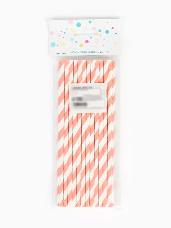 Трубочка для коктейля &laquo;Спираль&raquo;, набор 25 шт., бело-розовая