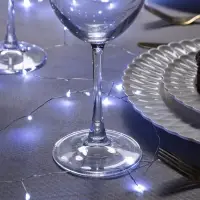 Гирлянда &laquo;Мишура&raquo; 5 м, роса, IP20, серебристая нить, 100 LED, 2 режима, от батареек АА&times;3, свечение белое