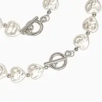 Набор 2 пред-та: бусы,браслет "Жемчуг барочный", сердечки, 40/18см, цвет белый в серебре Набор 2 пред-та: бусы,браслет "Жемчуг барочный", сердечки, 40/18см, цвет белый в серебре
