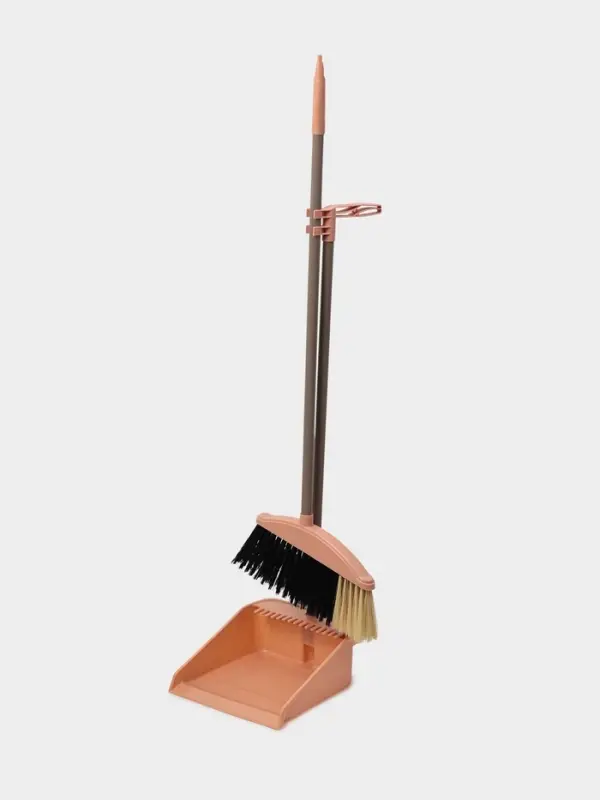 Щётка для пола: совок 24&times;25&times;81 см, щётка 24 см, персиковая