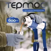 Термос Magistro, 600 мл, h=22.6 см, с ситом и термометром, нержавеющая сталь