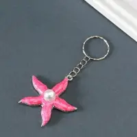 Брелок металл "Морская звезда с жемчужиной" золото, эмаль МИКС 5,5х5,1х1,5 см