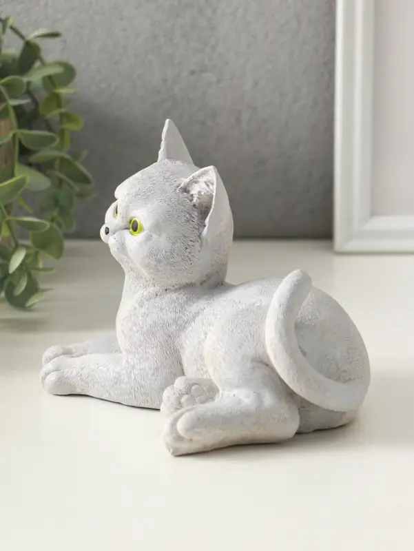 Фигурка &laquo;Кошка лежит&raquo;, 13&times;17&times;12 см, гипс, серый
