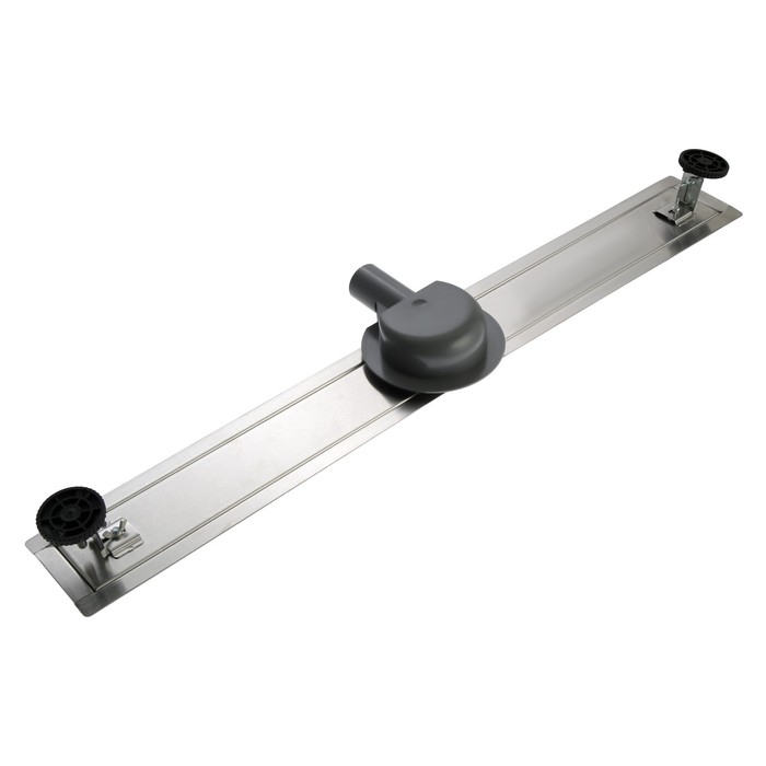 Трап ZEIN engr, c флaнцeм свободного вращ 360°, 7×80 см, d=40/50 мм, нерж сталь, сатин