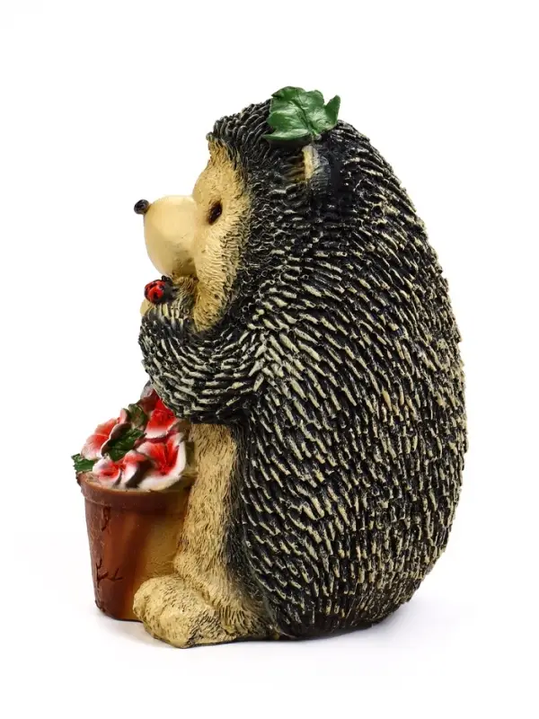 Садовая фигура из полистоуна &laquo;Ёжик с цветочным горшком&raquo;, 20&times;17&times;26 см