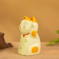 Сувенир «Кошка Неко», 6×6×11 см, дерево, оранжевый