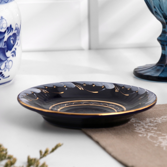 Блюдце Блюдце "Каракум", d-13см, кобальтовая глазурь