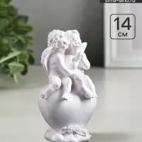 Фигурка гипс &laquo;Ангелы на сердце&raquo;, перламутровый, 14&times;8&times;6 см