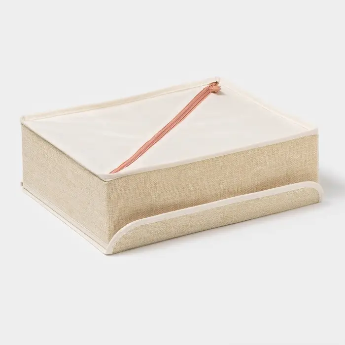 Органайзеры для хранения белья &laquo;Пастель&raquo;, 3 шт., с крышкой, 31.5&times;25&times;10 см, бежевые