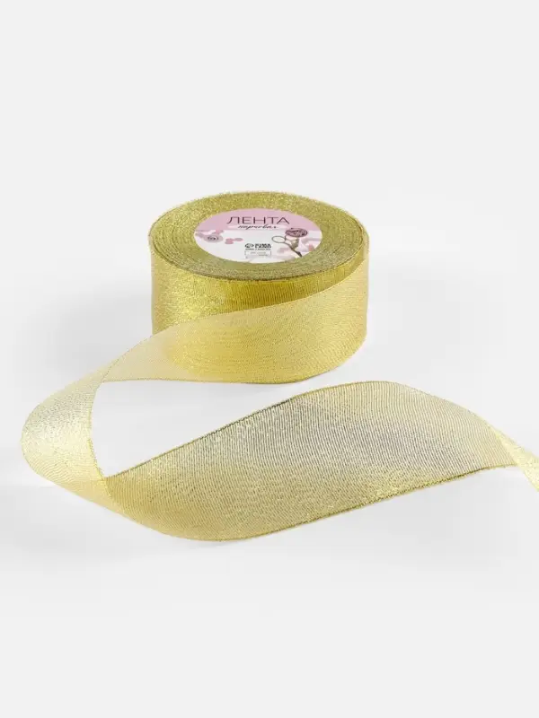Лента парчовая, 50 мм, 23&plusmn;1 м, цвет золотой