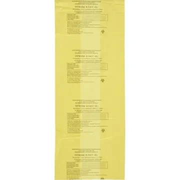 Пакет для мед.отходов кл.Б желтый 600х1000х18мкм, 100л, 100 шт/уп, ПТП Киль