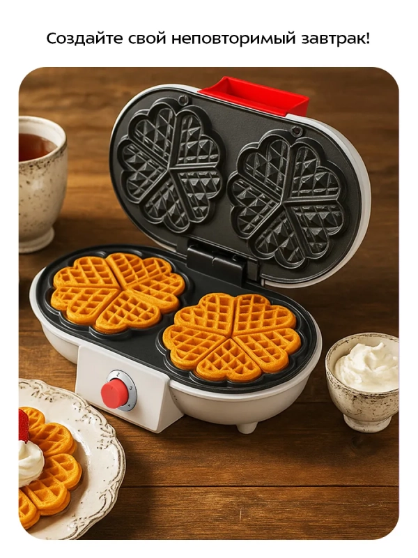 Вафельница электрическая для венских вафель КТ-4622 1200 Вт Вафельница электрическая для венских вафель КТ-4622 1200 Вт