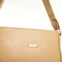 Сумка женская багет на молнии, 25&times;5&times;15 см, бежевая