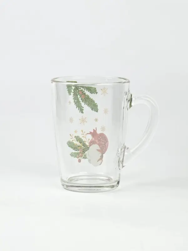 Кружка новогодняя стеклянная &laquo;Новогодний гранат&raquo;, 300 мл