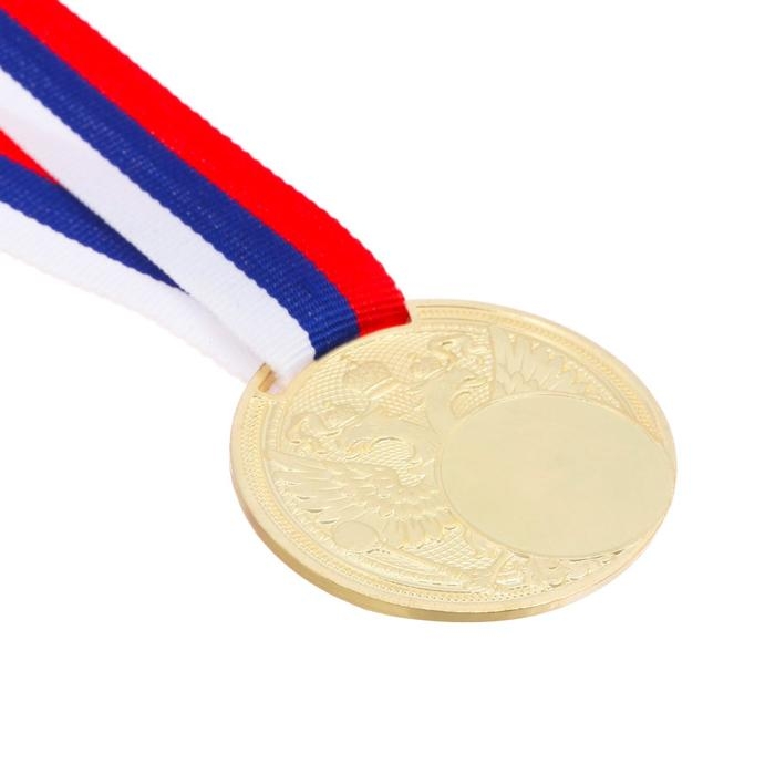 Медаль под нанесение «Герб», d= 5 см. Цвет золото. С лентой Медаль под нанесение «Герб», d= 5 см. Цвет золото. С лентой