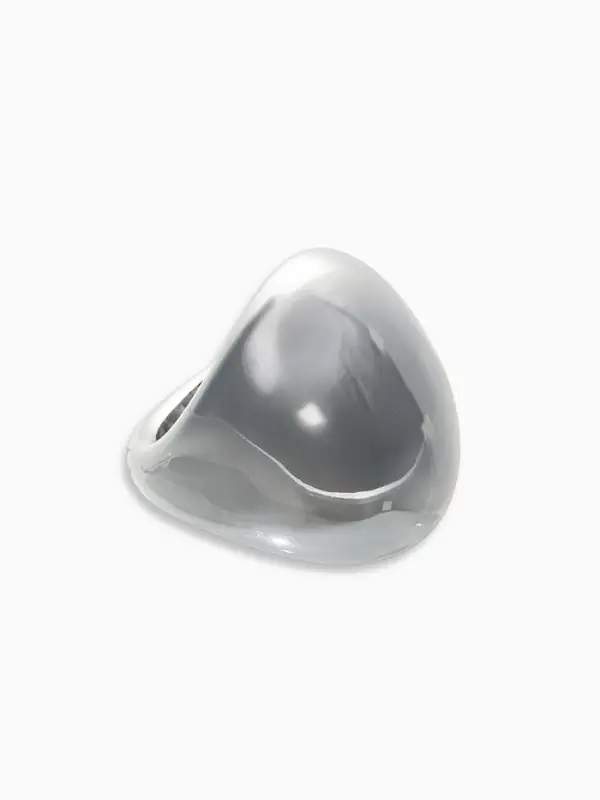 Кольцо пластик Кольцо пластик "Объемный круг", р-р 17, цвет серебро