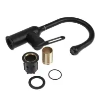 Смеситель для кухни ZEIN Z3741, &laquo;капелька&raquo;, однорычажный, высота излива 13 см, черный