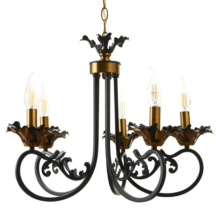 Светильник подвесной BayerLux &laquo;Мэдфи&raquo;, люстра 5хЕ14 40 Вт, чёрно-золотой, 55&times;70&times;55 см
