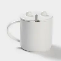 Кружка с ложкой &laquo;Панда&raquo;, 350 мл, керамика, белая