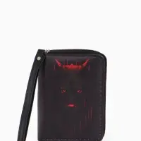 Кошелек дет 07-01-01 Июнь2529 волк, 12*1,5*9 см, 2 отд+отд/молн, д/карт, черный