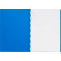 Бизнес-тетрадь А4 96л.  гребень,пласт.обл,синий, клетка