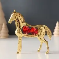 Сувенир  Лошадь с 4-мя красными хрусталиками, 9х3х9 см.