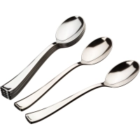 Ложка одноразовая столовая  175мм, металлизированная, ПС 50 шт/уп