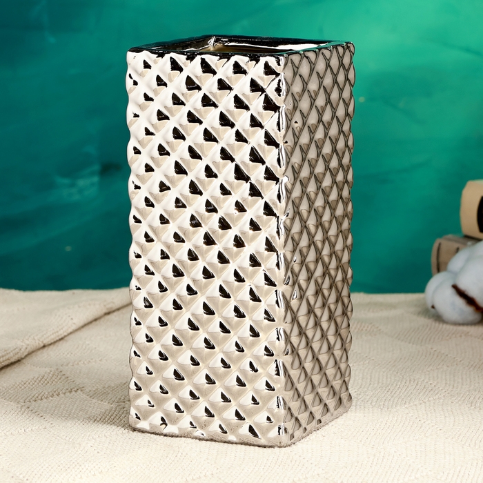 Кашпо - ваза  Кашпо - ваза "Кристи" серебро, 9х9х20см