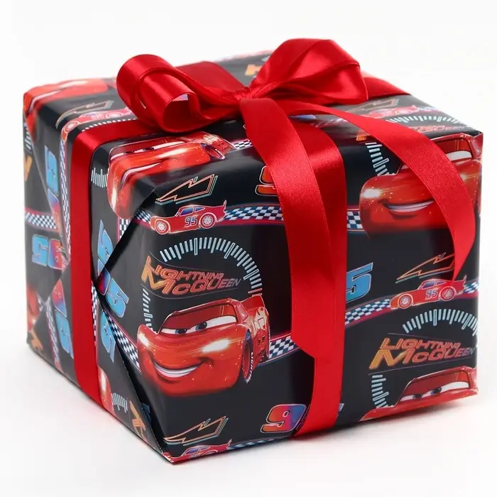 Упаковочная бумага, 70х100 см, Тачки