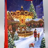 Пакет подарочный новогодний ламинированный, «Новогодний парк» , 33×10×42.5 см