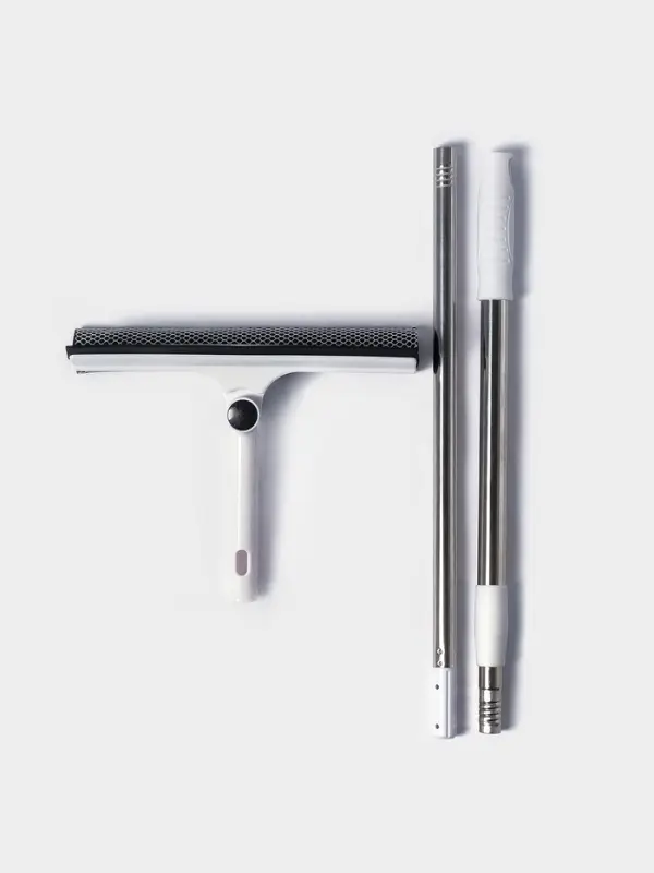 Окномойка с поролоновой насадкой, телескопическая ручка, поворот на 180&deg;, 26&times;3.5&times;98(128)