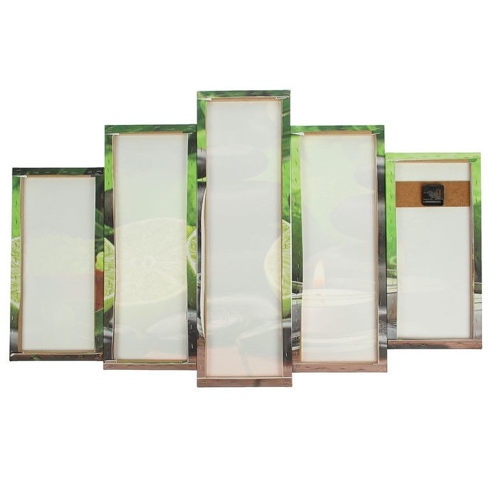 Часы-картина настенные, модульные "Лайм, свечи и камень", бесшумные, 80 х 140 см