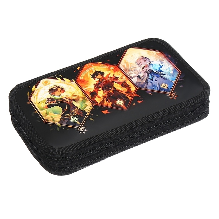 Пенал 2 секции, 125 х 205 х 40 мм, Calligrata 30П26/2  Пенал 2 секции, 125 х 205 х 40 мм, Calligrata 30П26/2 "Аниме game", ламинированный картон