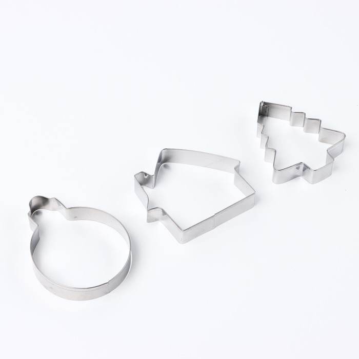 Новый год. Набор форм для печенья «Игрушки», 3 шт Новый год. Набор форм для печенья «Игрушки», 3 шт