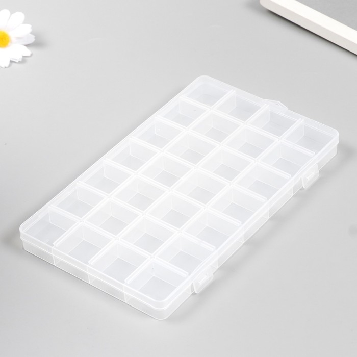 Шкатулка пластик для мелочей Шкатулка пластик для мелочей "Прямоугольная" 28 отделений 21х13х1,8 см