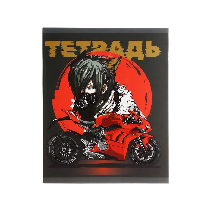 Тетрадь 48 листов в клетку  Тетрадь 48 листов в клетку "Motostyle", обложка мелованный картон, матовый лак, выборочный лак, блок 60г/м2, МИКС