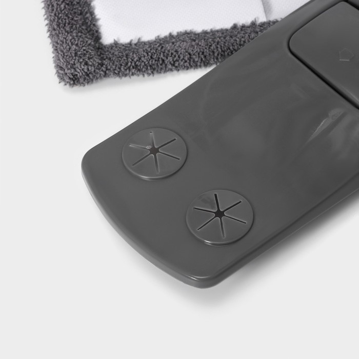 Швабра для мытья пола плоская Доляна, насадка из микрофибры 43×14 см, телескопическая ручка 80(120) см Швабра для мытья пола плоская Доляна, насадка из микрофибры 43×14 см, телескопическая ручка 80(120) см