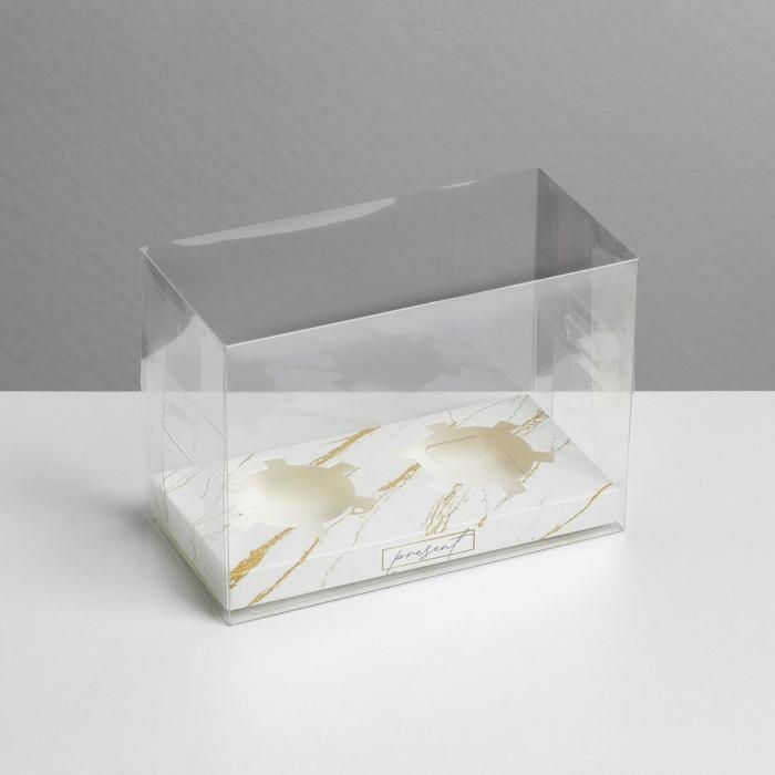 Коробка для капкейка, кондитерская упаковка, 2 ячейки, «Мрамор», 16 х 8 х 11.5 см Коробка для капкейка, кондитерская упаковка, 2 ячейки, «Мрамор», 16 х 8 х 11.5 см
