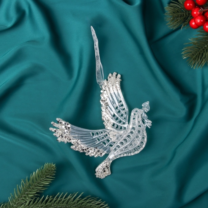 Украшение ёлочное Украшение ёлочное "Волшебный голубь " 11х2 см, прозрачный