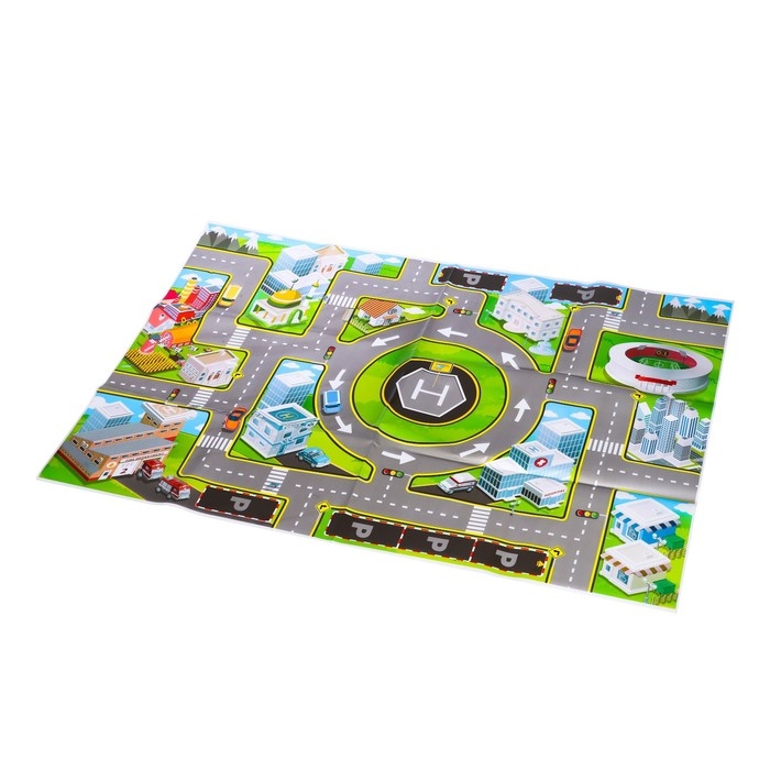 Игровой набор «Город», 24 металлические машинки с запуском и игровое поле Игровой набор «Город», 24 металлические машинки с запуском и игровое поле