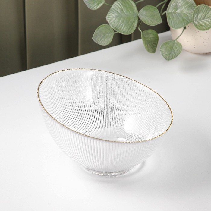 Салатник стеклянный «Орион», 800 мл, d=17,5 см, цвет перламутровый Салатник стеклянный «Орион», 800 мл, d=17,5 см, цвет перламутровый