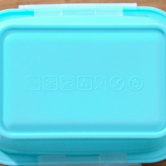 Контейнер складной с крышкой Доляна &laquo;Коста&raquo;, 400 мл, 12,5&times;9&times;6,4 см, цвет бирюзовый