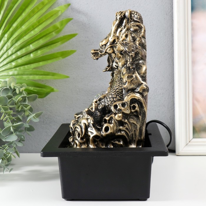 Фонтан настольный от сети, подсветка  Фонтан настольный от сети, подсветка "Золотой дракон" 26х17,5х23 см