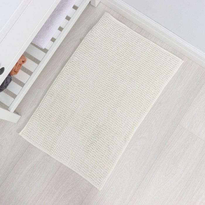 Коврик для дома LaDо́m, букли, плотность 1000 г, 50×80 см, цвет белый Коврик для дома LaDо́m, букли, плотность 1000 г, 50×80 см, цвет белый