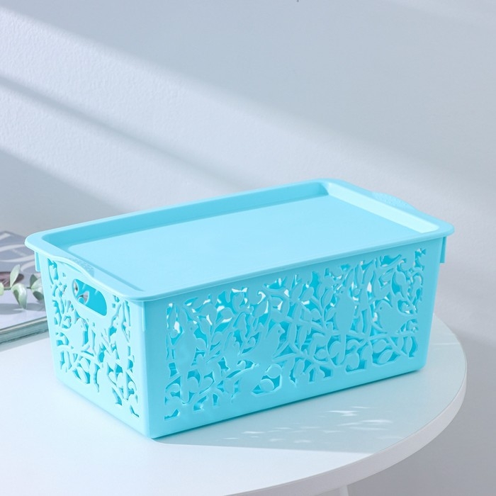 Контейнер пластиковый для хранения с крышкой Доляна «Птицы», 29×17,5×12 см, цвет МИКС Контейнер пластиковый для хранения с крышкой Доляна «Птицы», 29×17,5×12 см, цвет МИКС