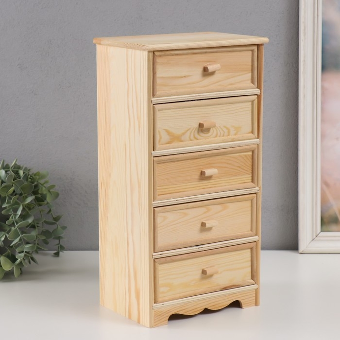 Шкатулка дерево под роспись 5 ящиков Шкатулка дерево под роспись 5 ящиков "Комод" 18х12х36 см