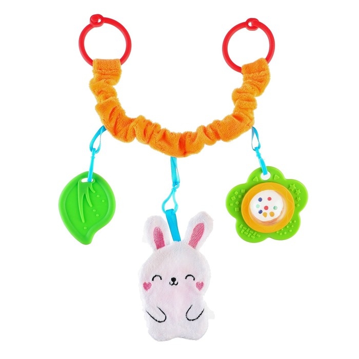 Растяжка - погремушка мягкая на кроватку/коляску «Зайка», Крошка Я Растяжка - погремушка мягкая на кроватку/коляску «Зайка», Крошка Я