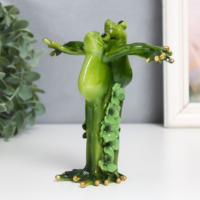 Сувенир полистоун  Сувенир полистоун "Лягушки-гармония" 5х14,5х13 см