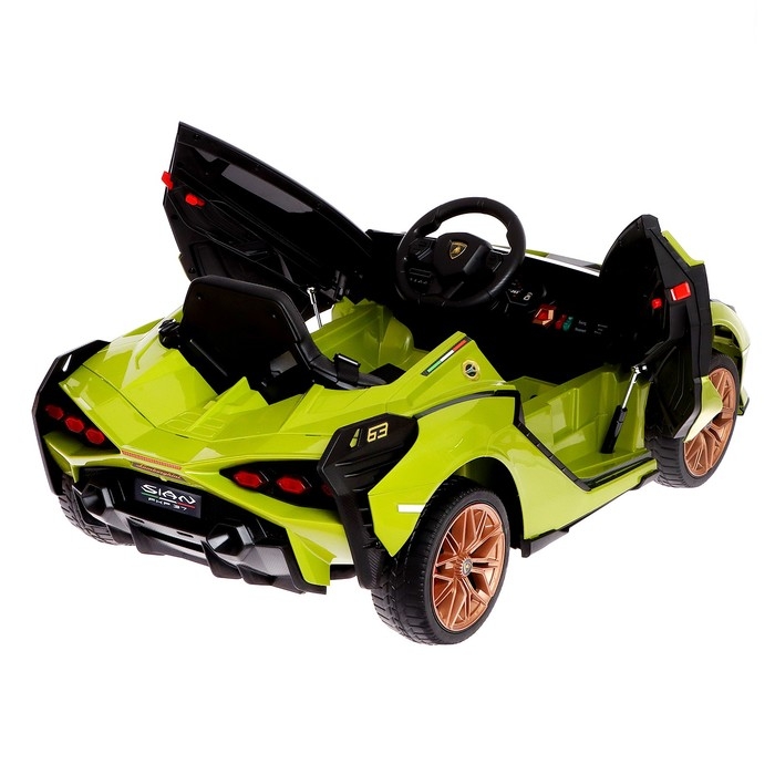 Электромобиль Lamborghini SIAN, EVA колёса, кожаное сидение, цвет зелёный Электромобиль Lamborghini SIAN, EVA колёса, кожаное сидение, цвет зелёный