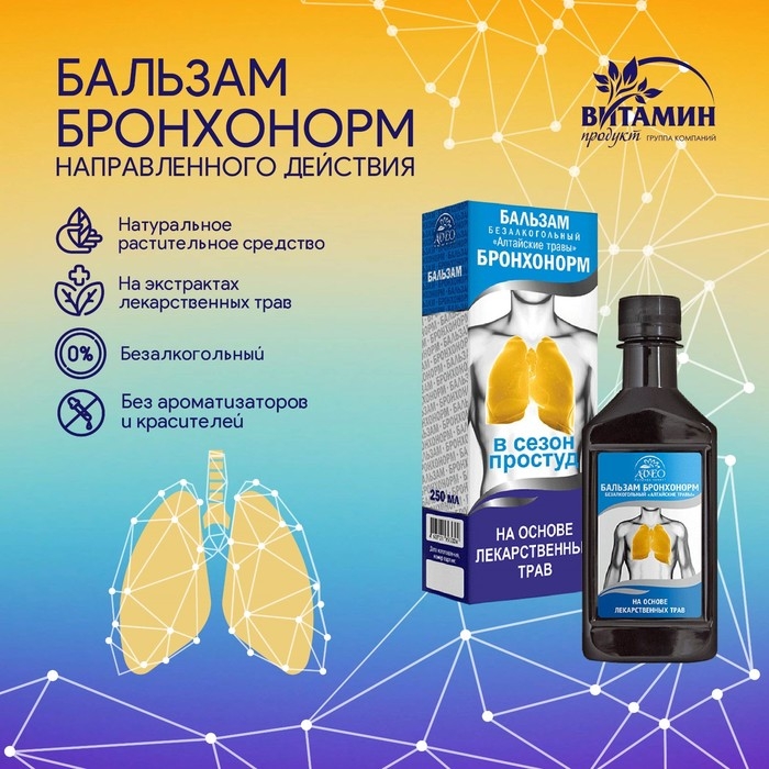 Бальзам Бронхонорм, 250 мл Бальзам Бронхонорм, 250 мл